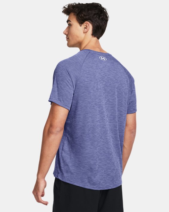 Men's UA Tech™ Textured Short Sleeve, Purple, pdpMainDesktop image number 1